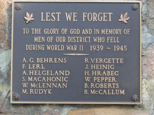 Photo of headstones/William McLennan Ryley WW2 memorial Cenotaph Beaver dist AB